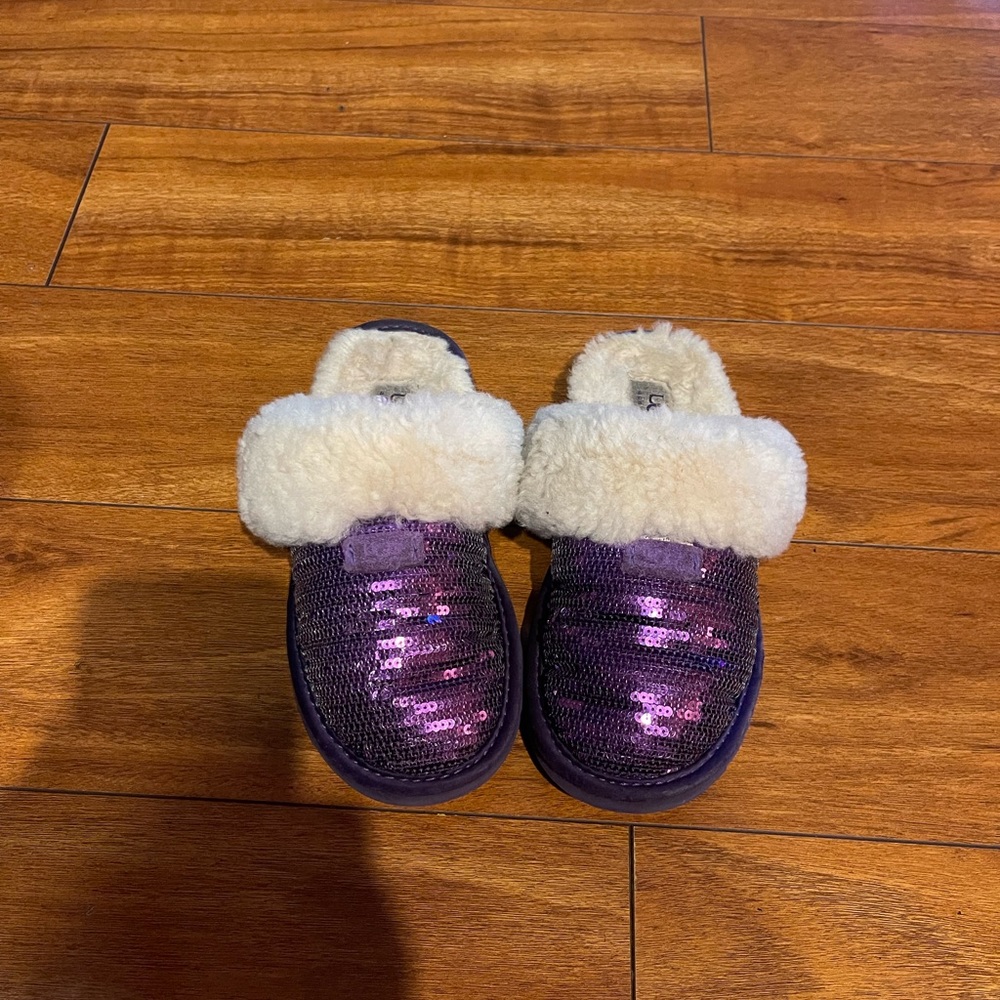 Beautiful UGG Purple Sequence Slippers. Girls Size 3